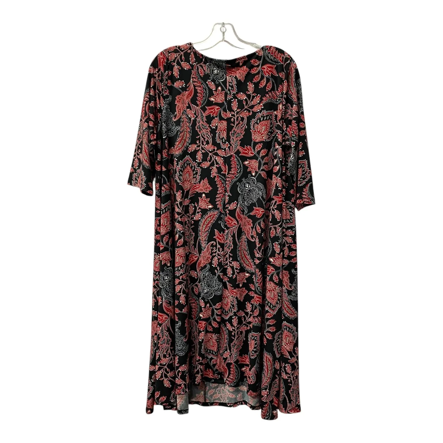 Dress Casual Midi By Roamans In Black & Red, Size:M