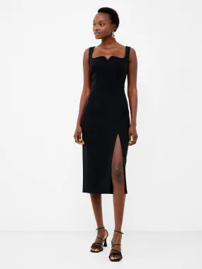 Echo Crepe Neck Detail Midi Dress