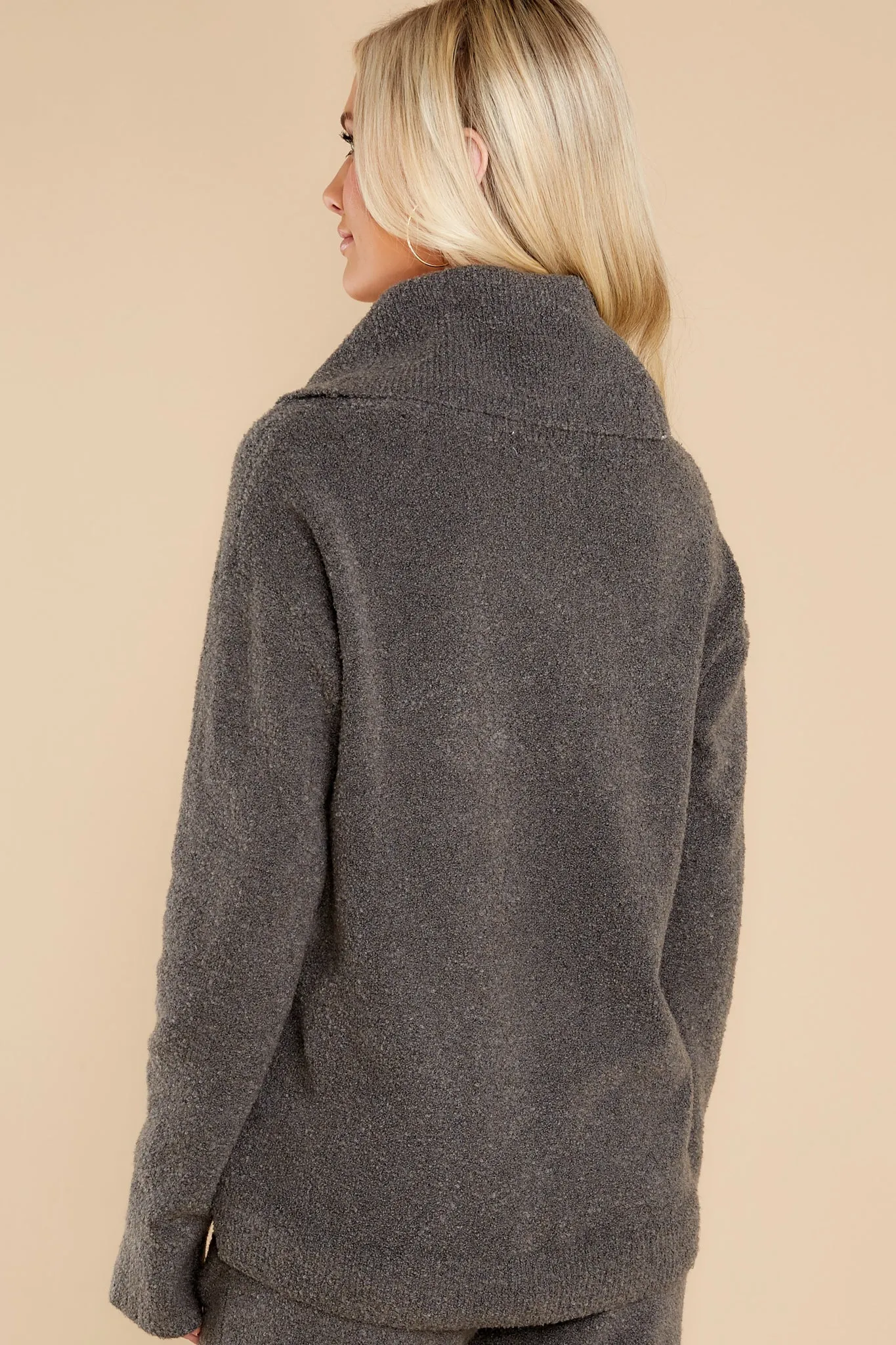 EcoChic® Smokey Gray Cowl Neck Pullover