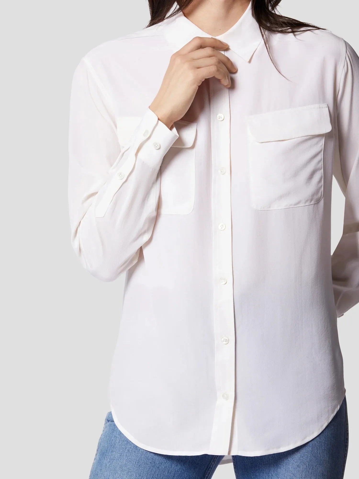 Equipment Signature Silk Shirt - BRIGHT WHITE