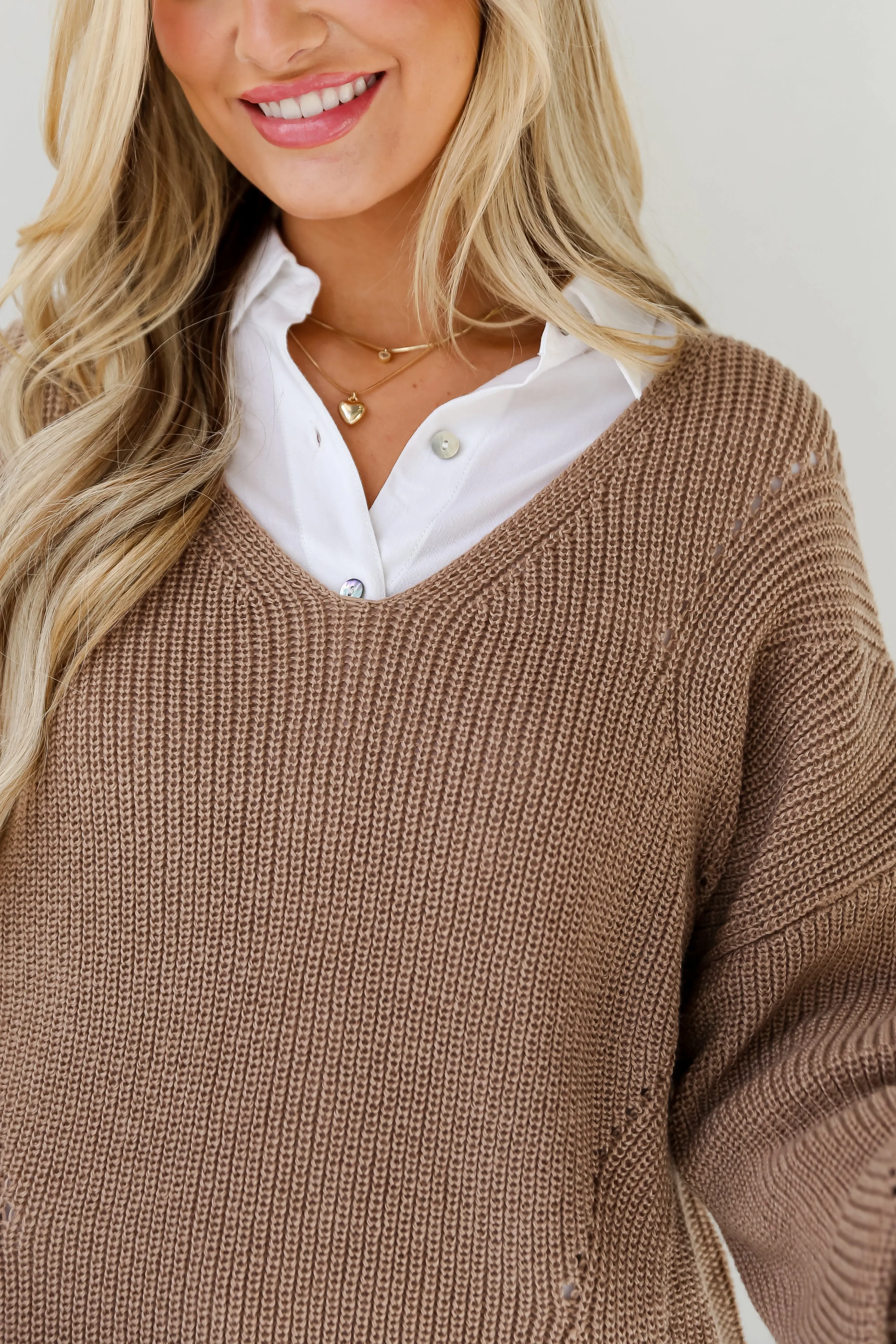 FINAL SALE - Adored Effect Beige Oversized Sweater