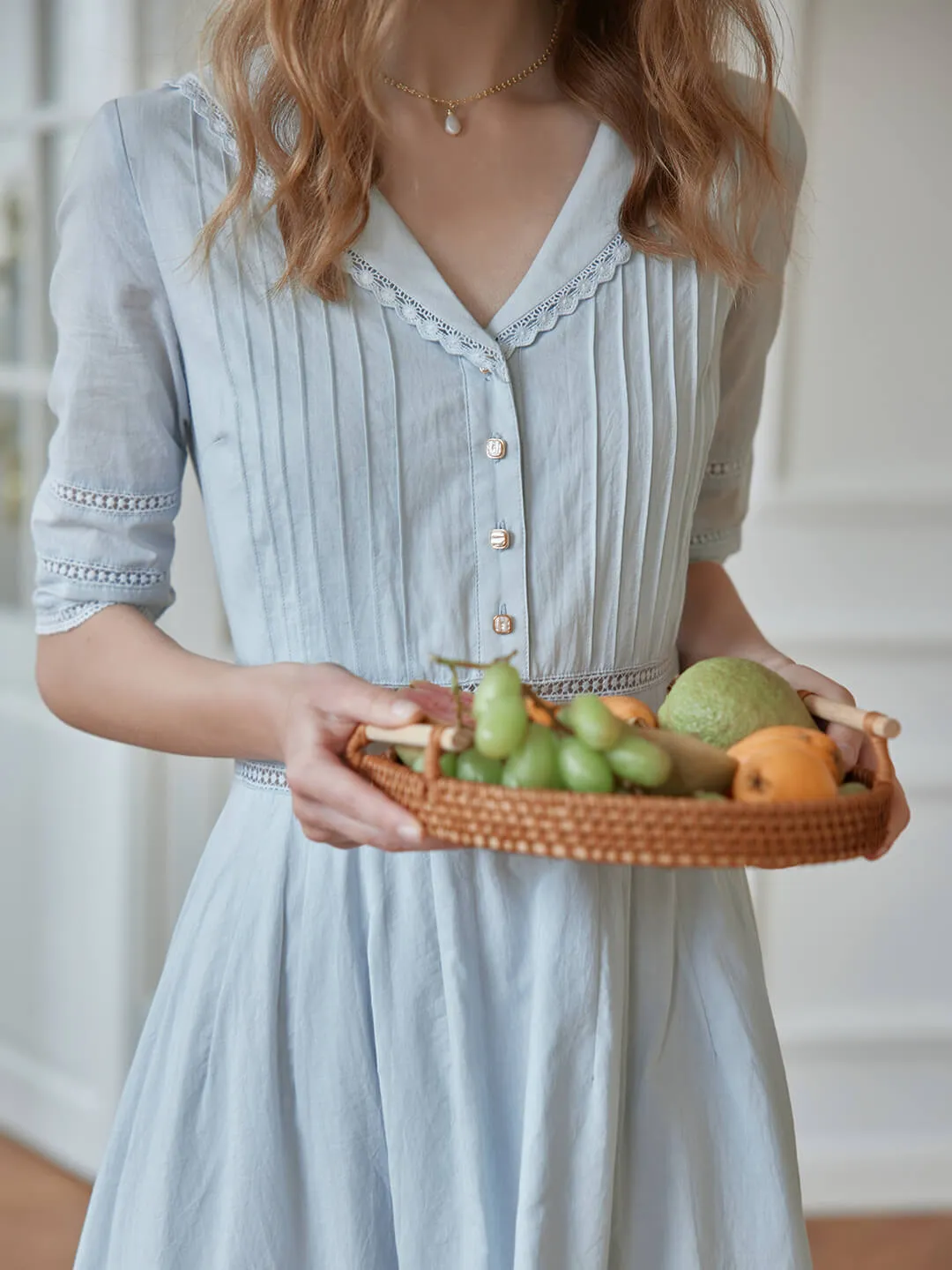 Fiona Cotton White Midi Dress