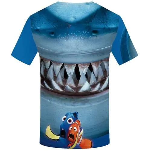 Fish T-shirt Men Shark T-shirts 3d War T shirts Funny Animal Tshirt Printed Harajuku T-shirts Graphic Short Sleeve Full Print