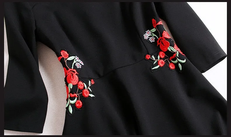 Floral Embroidered Midi Dress