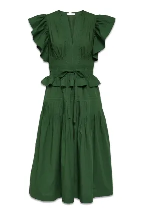 Florence Ruffled Cotton Midi Dress