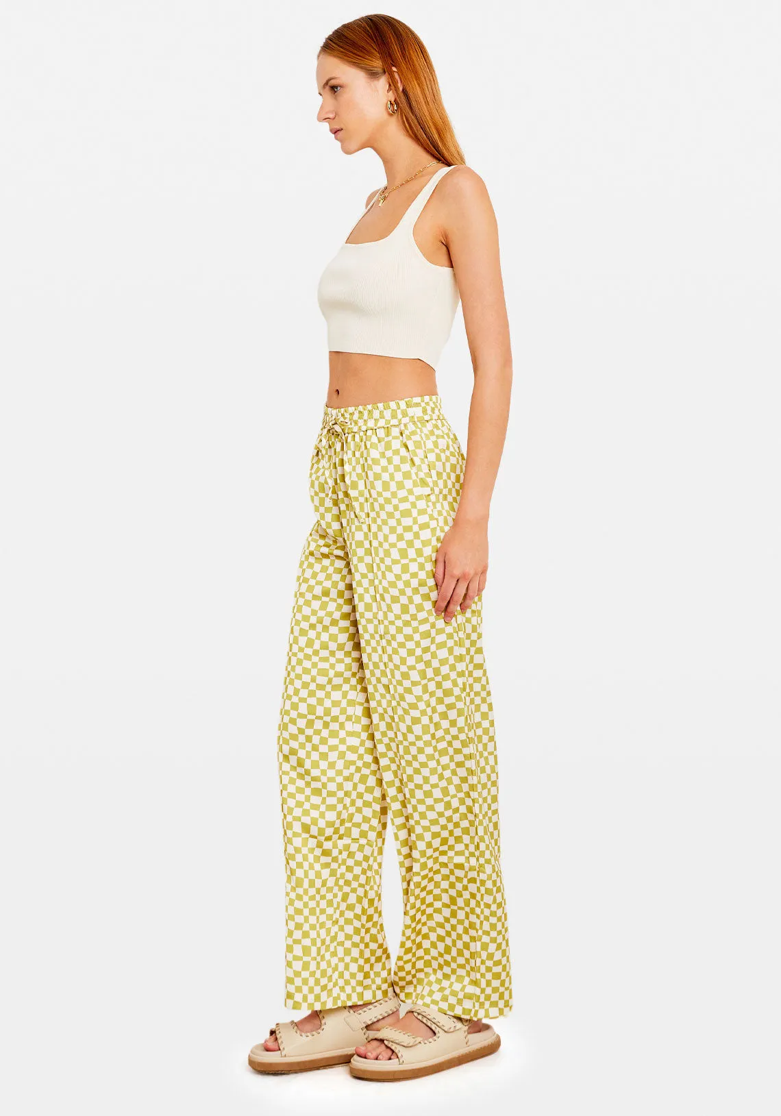 FONDA PANTS GREEN WHITE