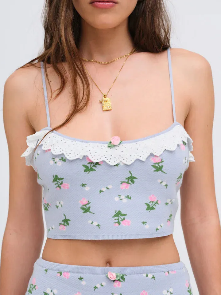 For Love & Lemons Amalia Knit Crop Top