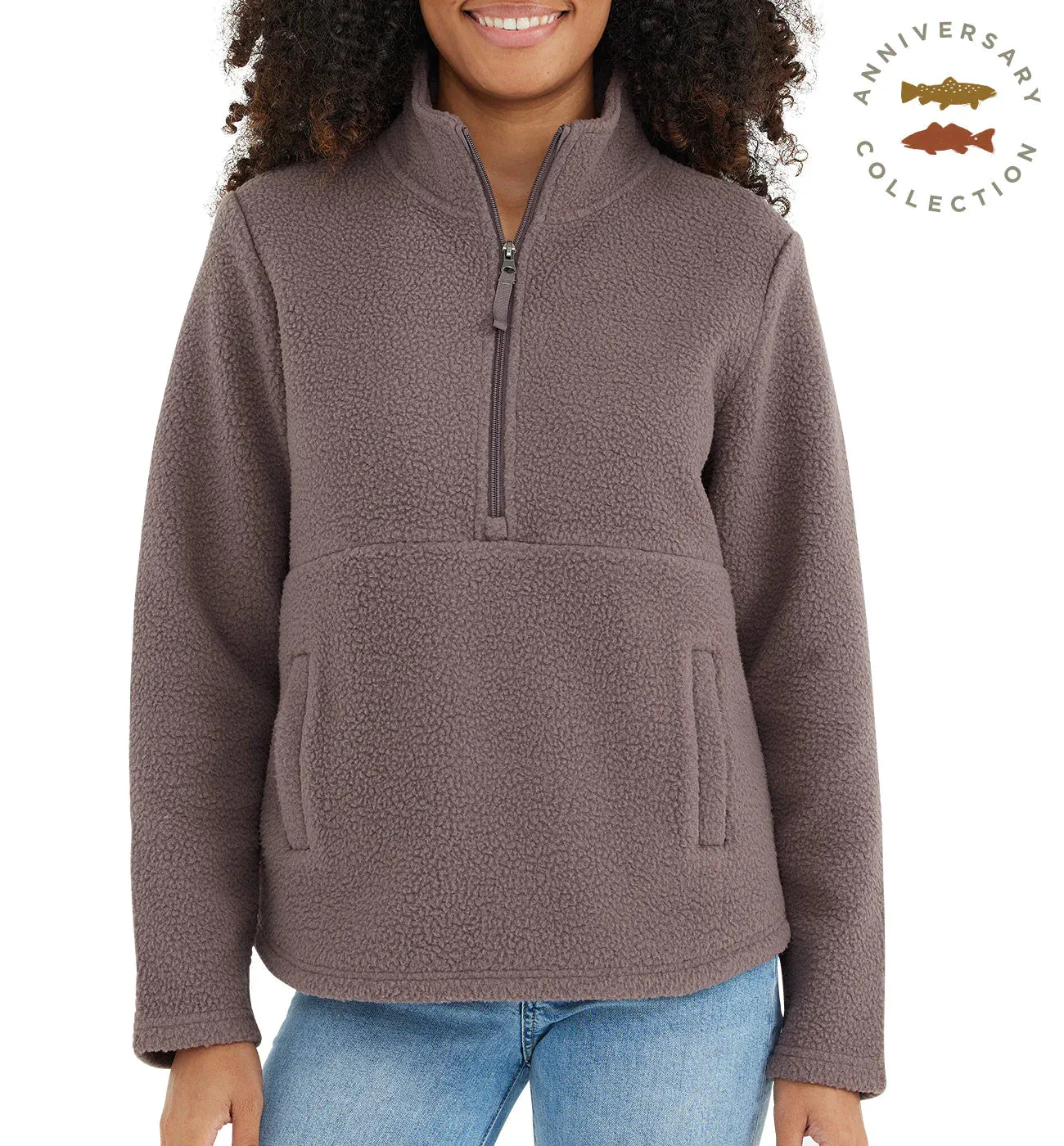 Free Fly Women's Bamboo Sherpa Fleece 1/2 Zip Pullover