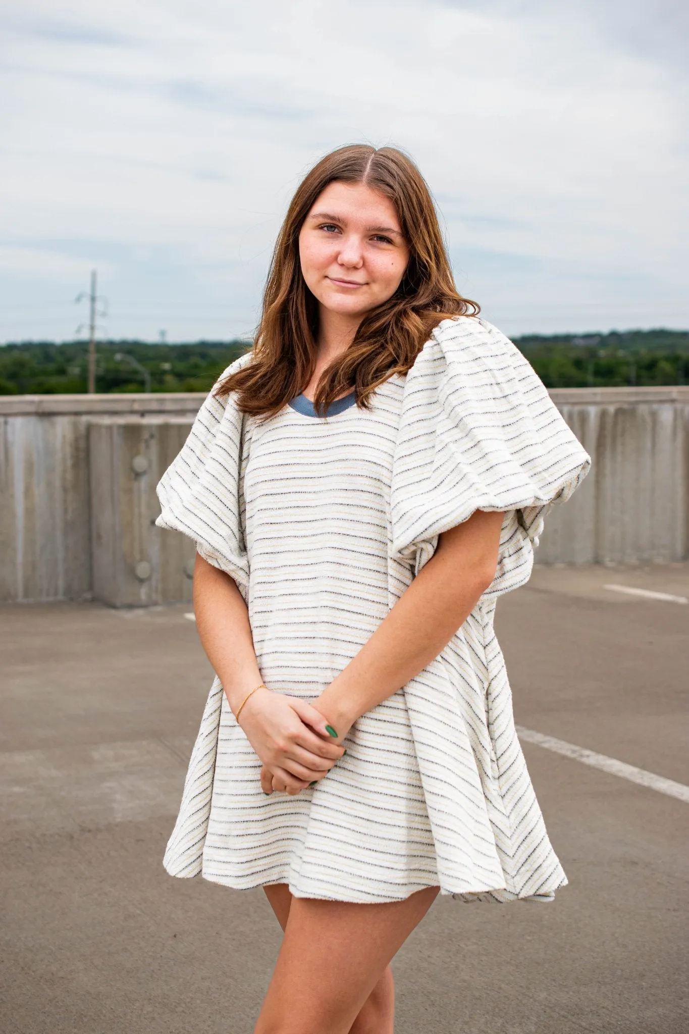 Free People: Hudson Pullover Dress in Ivory Combo