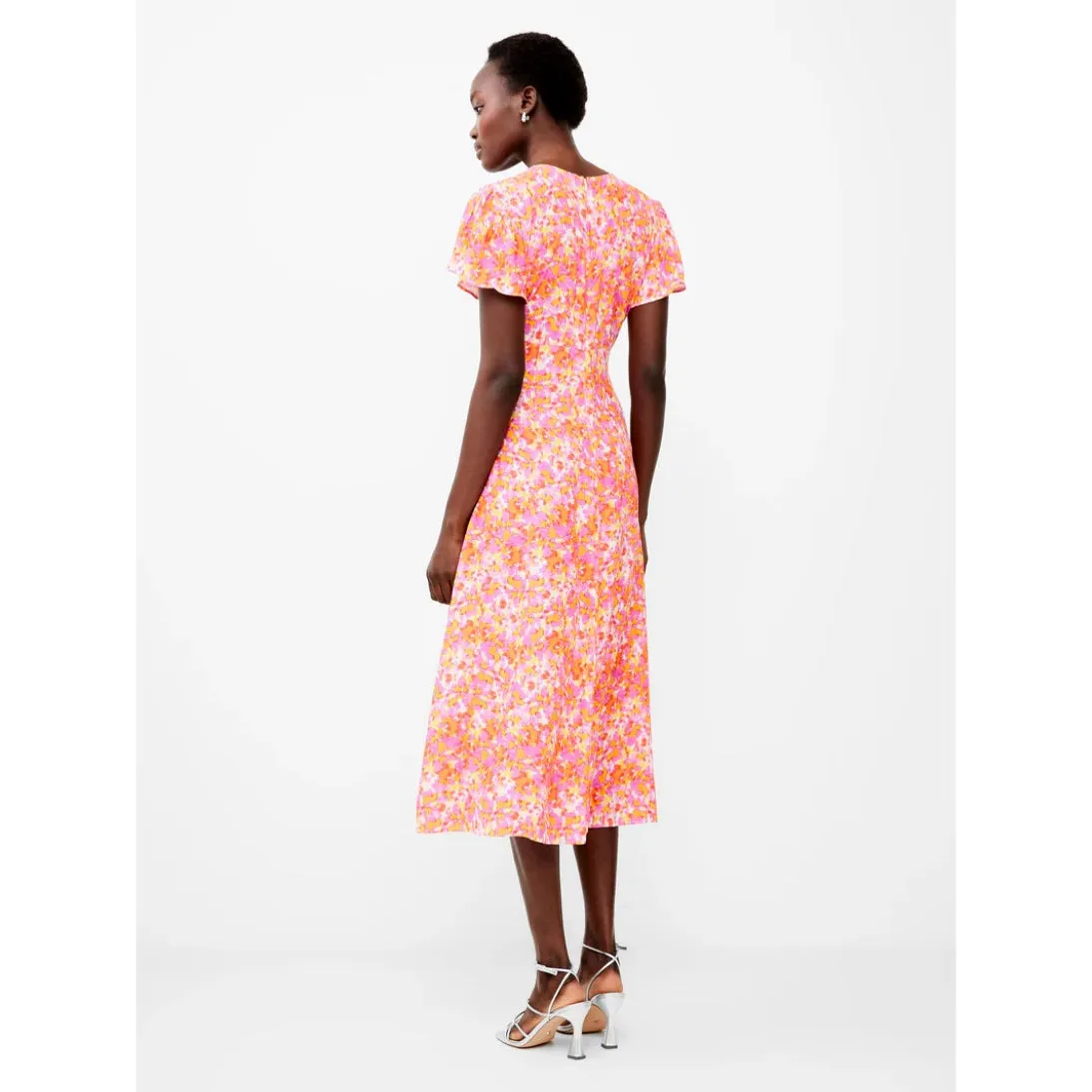 French Connection Cass Delphine Midi Dress Persimmon 71WEK