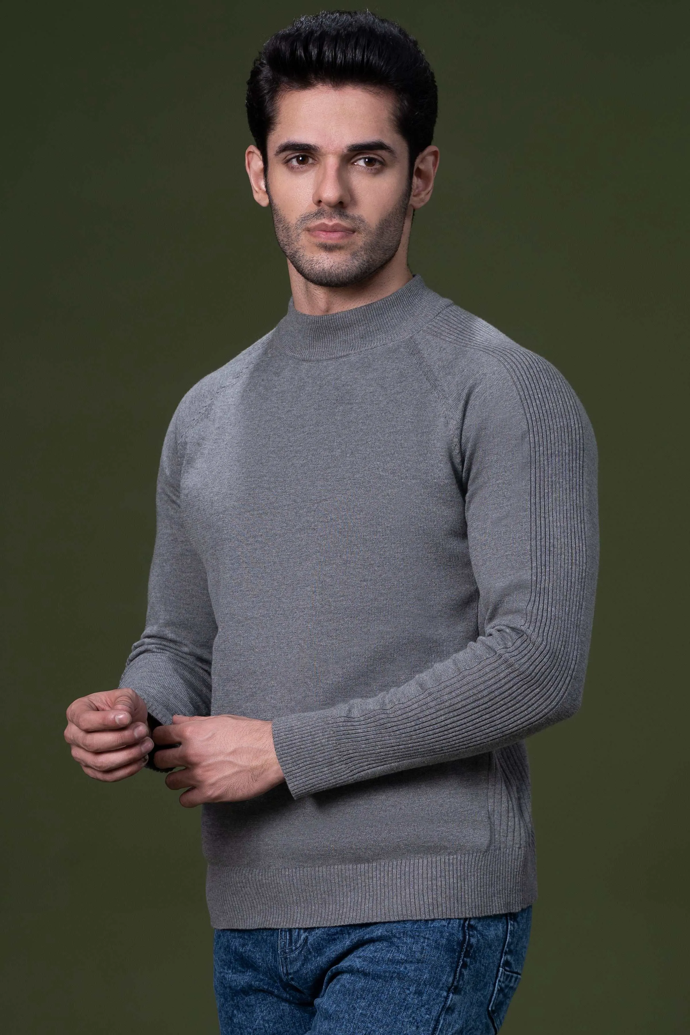 FULL SLEEVE SWEATER GREY