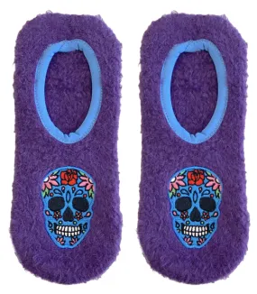 Fuzzy Slipper Suger Skull Socks