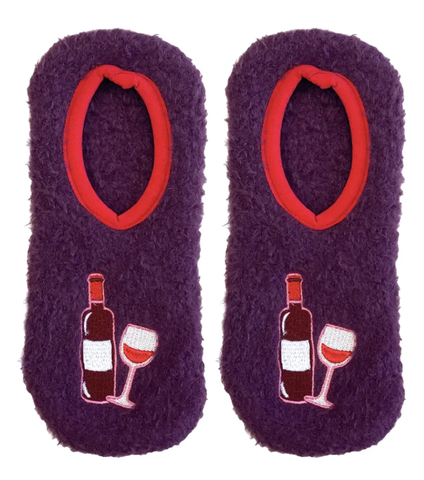 Fuzzy Slipper Wine Socks