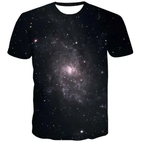 Galaxy T-shirt Men Planet Tshirts Casual Starry Sky Tshirts Cool Colorful Shirt Print Harajuku Tshirts Novelty