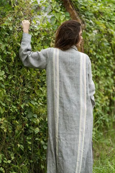 Gayatri Dress - Blue   White Closely Placed Stripes