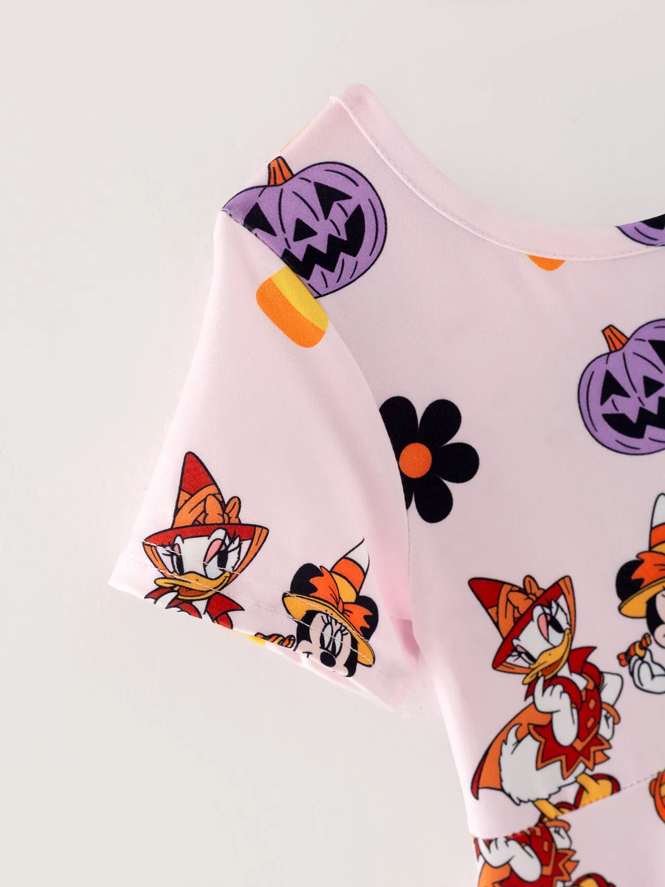 Girls Halloween Floral Pumpkin Princess Dress