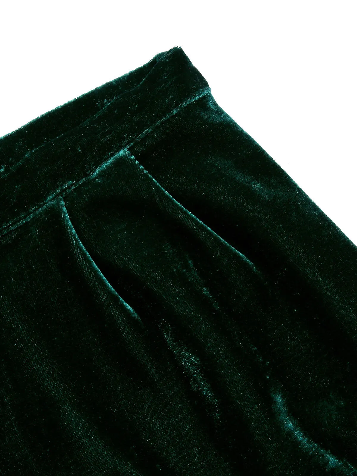 Green 1960s Solid Velvet Pencil Skirt