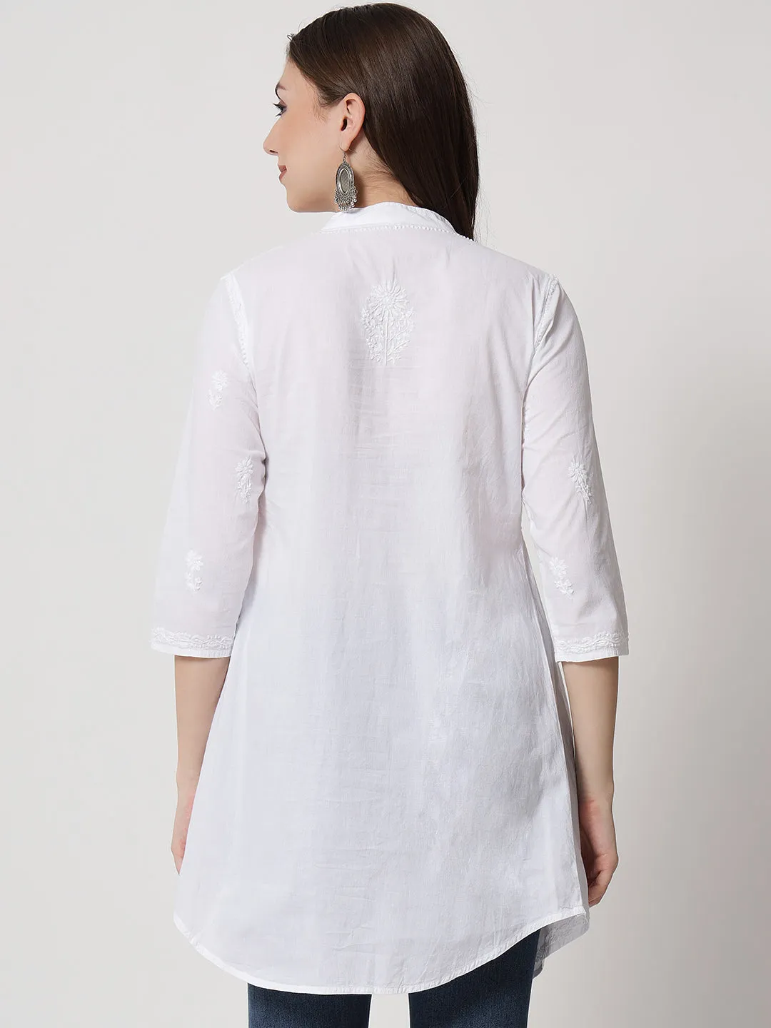 Hand Embroidered Women  Chikankari Cotton Tunic-PC1819