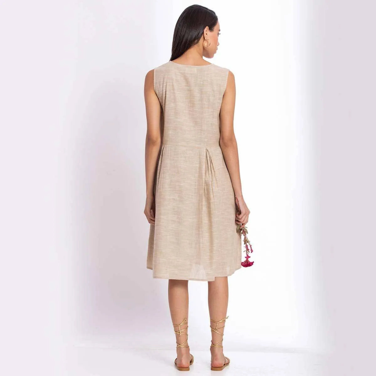 Handwoven Cotton Linen Midi Dress