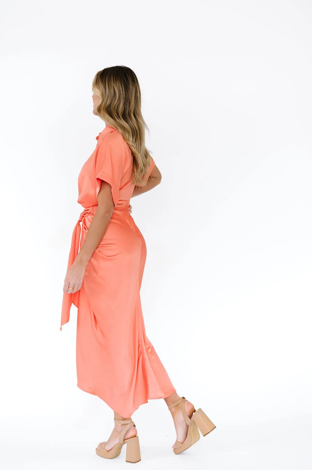 Hannah Dress in Coral