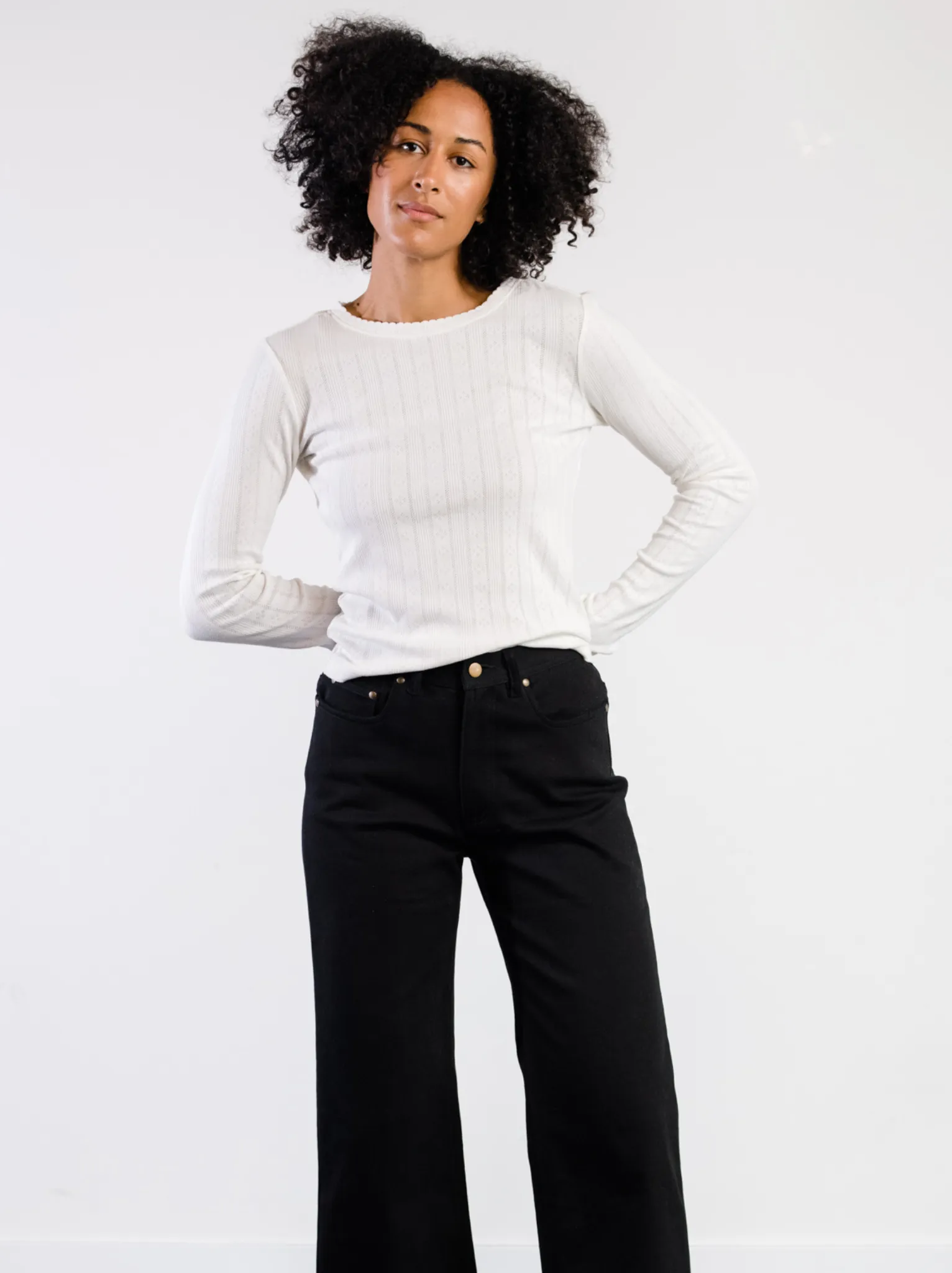 Harper Pointelle Knit Top