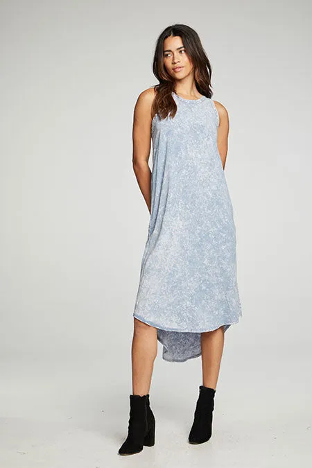 Hi Lo Shirttail Midi Racer Tank Dress