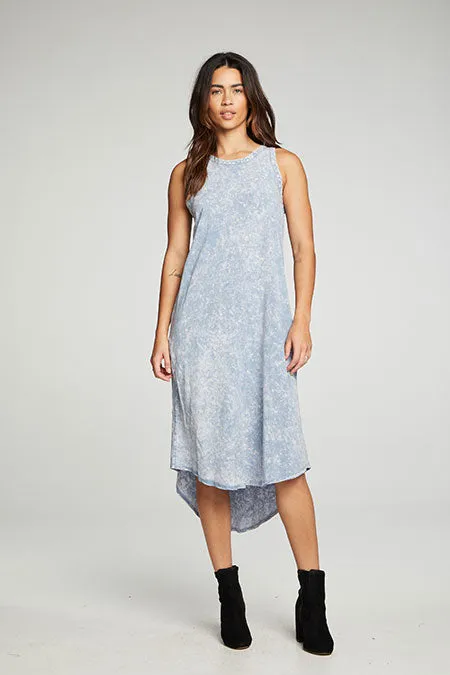 Hi Lo Shirttail Midi Racer Tank Dress