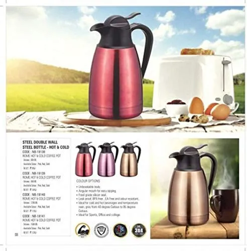 HOS Rome Hot & Cold Coffee Pot 1500ml Durable Edition Thermos Bottle,1500ml,Double Wall Hot & Cold