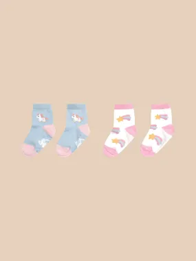 Huxbaby Rainbow Unicorn 2pk Socks