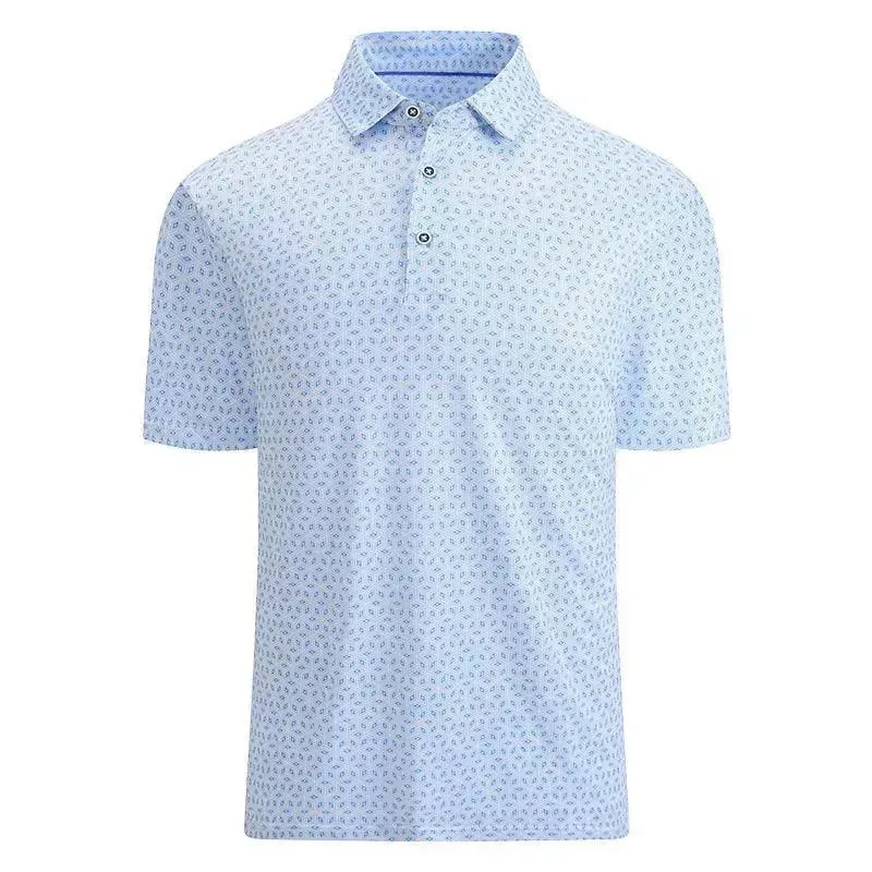 Ice Silk Printed Polo Shirt Men's Short Sleeve