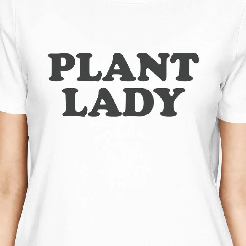 Inc Plant Lady Women's White Short Sleeve Cotton Tee Unique Design