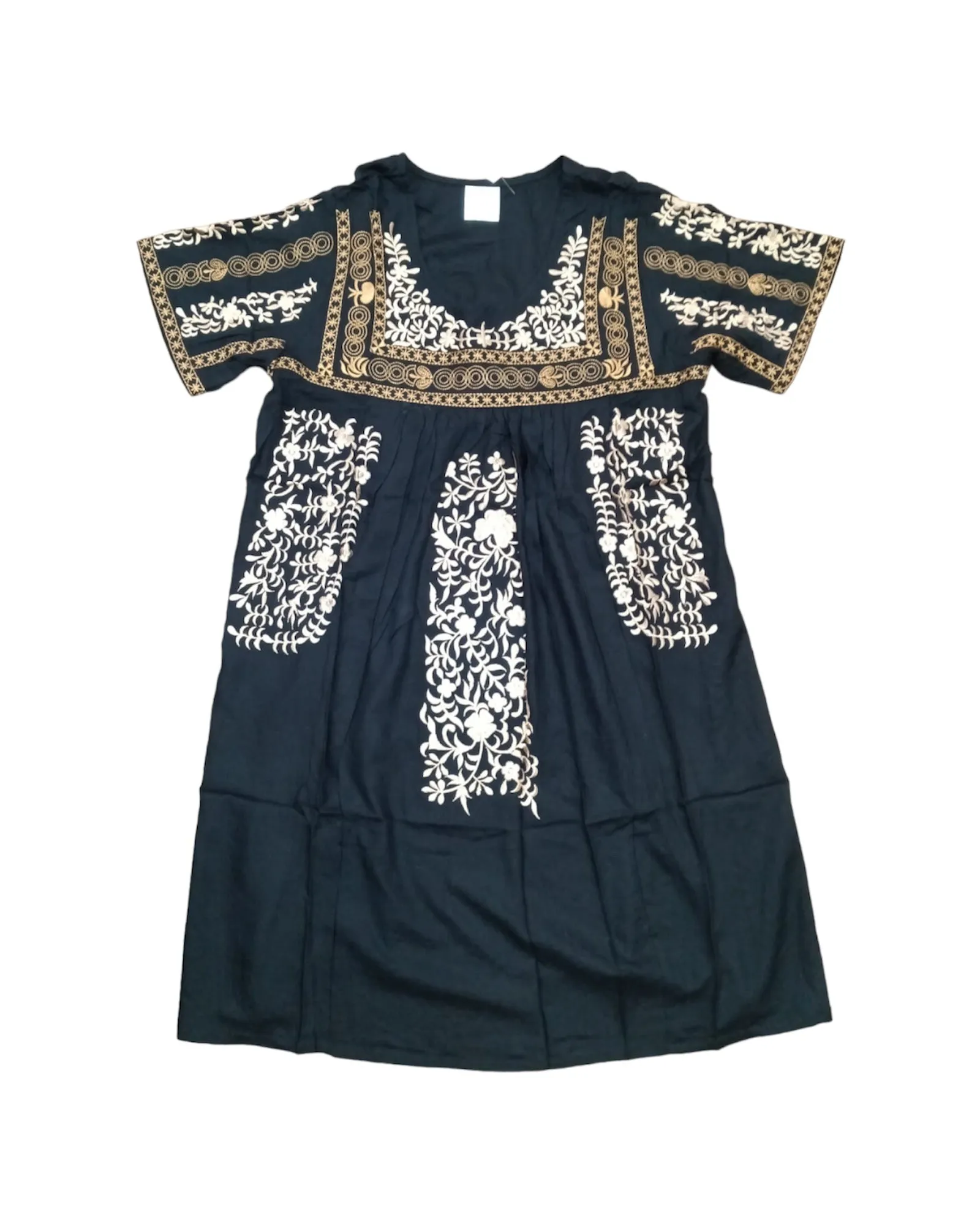 India Embroidered Dress Black