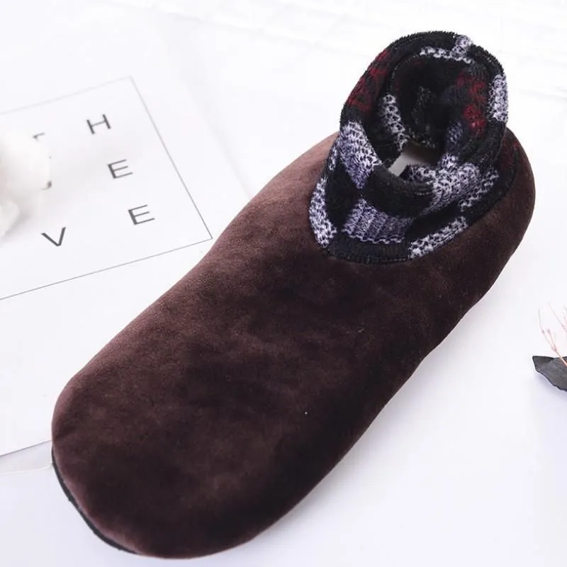 Indoor Non-slip Thermal Slipper Socks Women Leopard Floor Socks Fuzzy Slipper Socks For Men Women