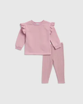 Infant Girl Winter Rose Long Sleeve Set