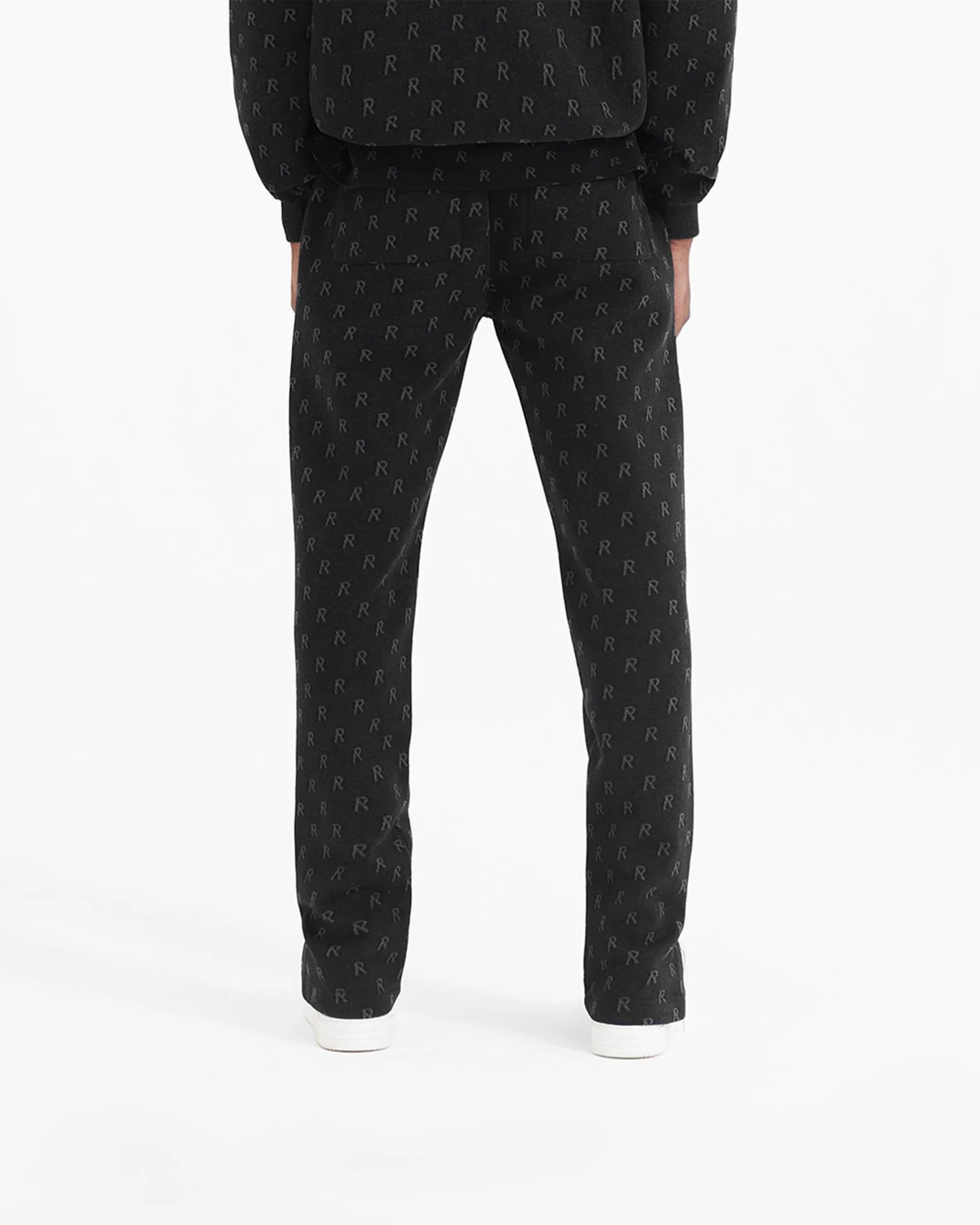 Intarsia Initial Sweatpant - Off Black