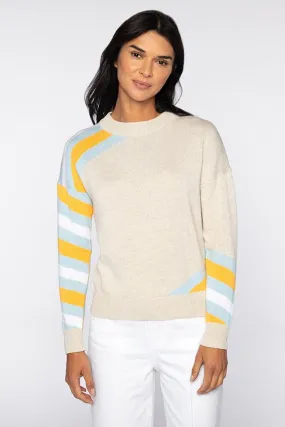 Intarsia Stripe Crew Pullover