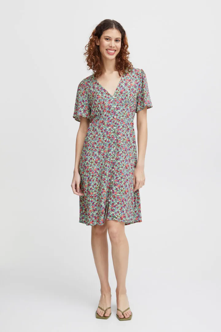 Joella Short Ditsy Dress - Palace Blue Ditsy