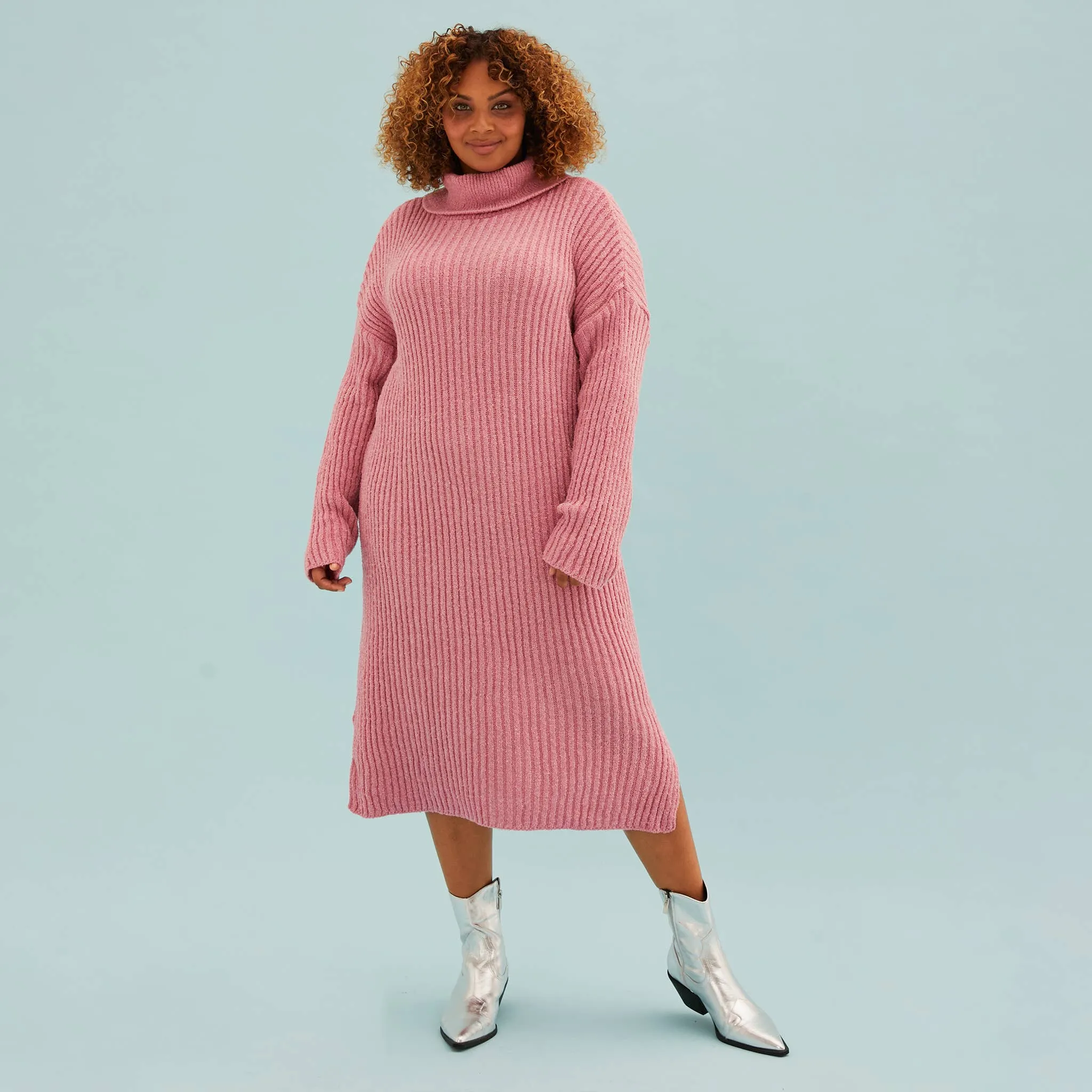 Joey Boucle Roll Neck Midi Dress