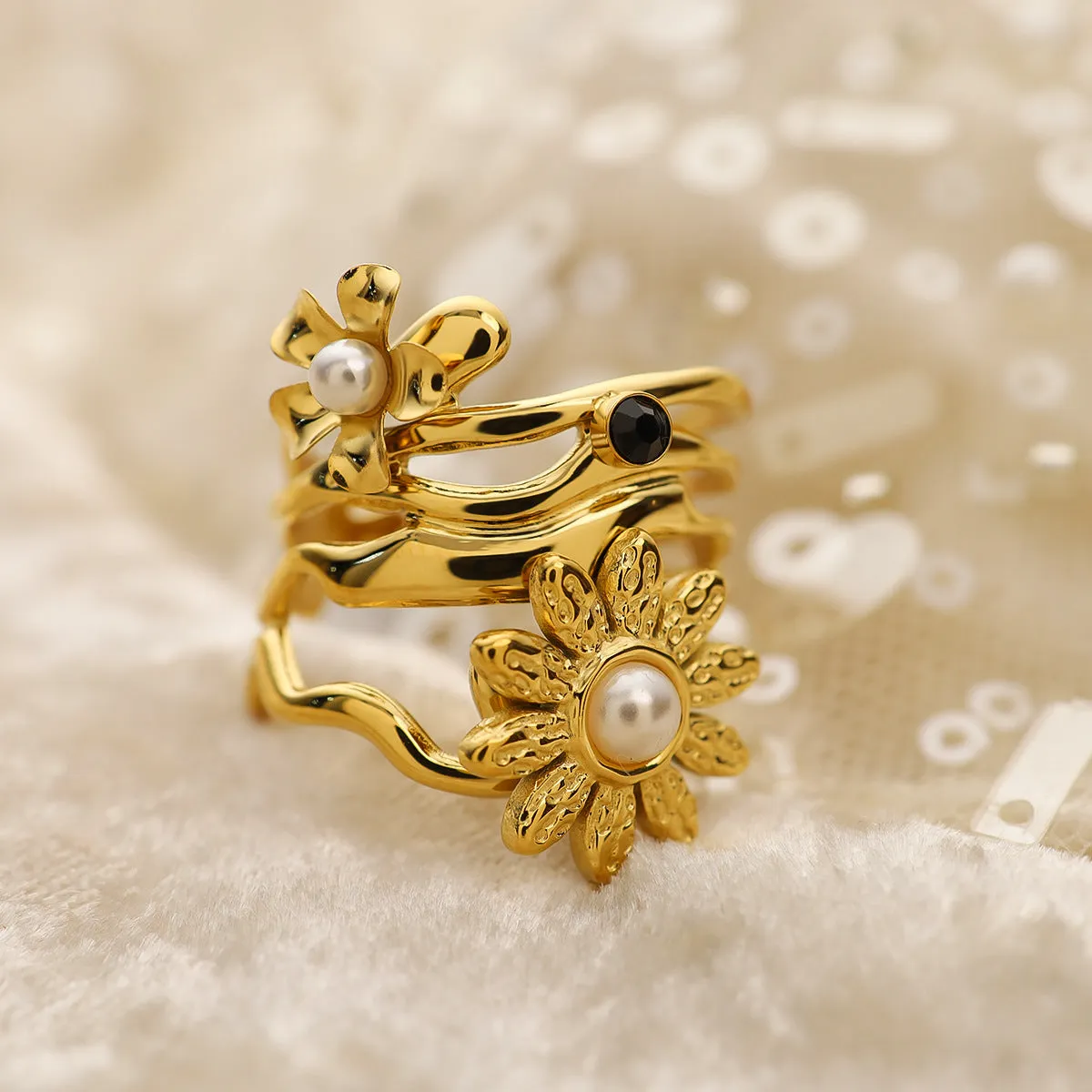 Just Lil Things Artificial Gold Rings JLTR0355