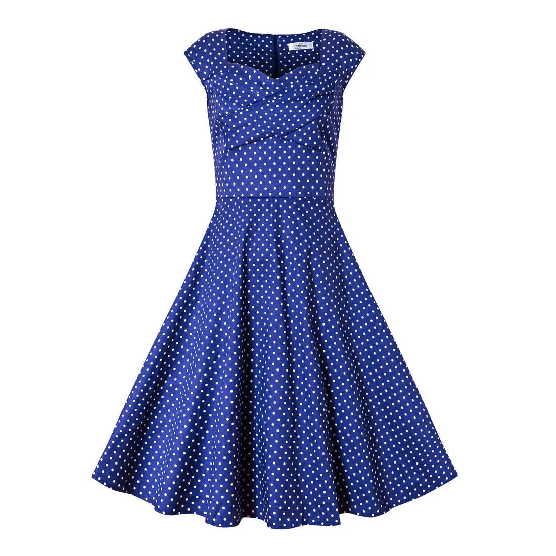 Ketty More Women Wave Point Black Polka Dots Dress-KMWD304