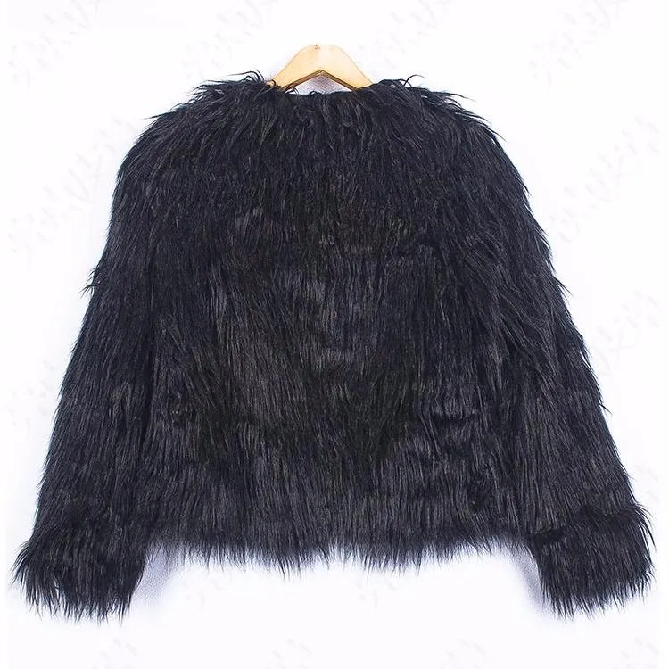 Kids Bridget Faux Fur Jacket - Black