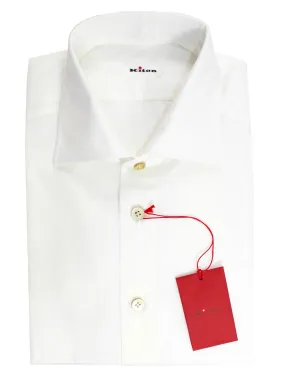 Kiton Dress Shirt White Spread Collar 41 - 16