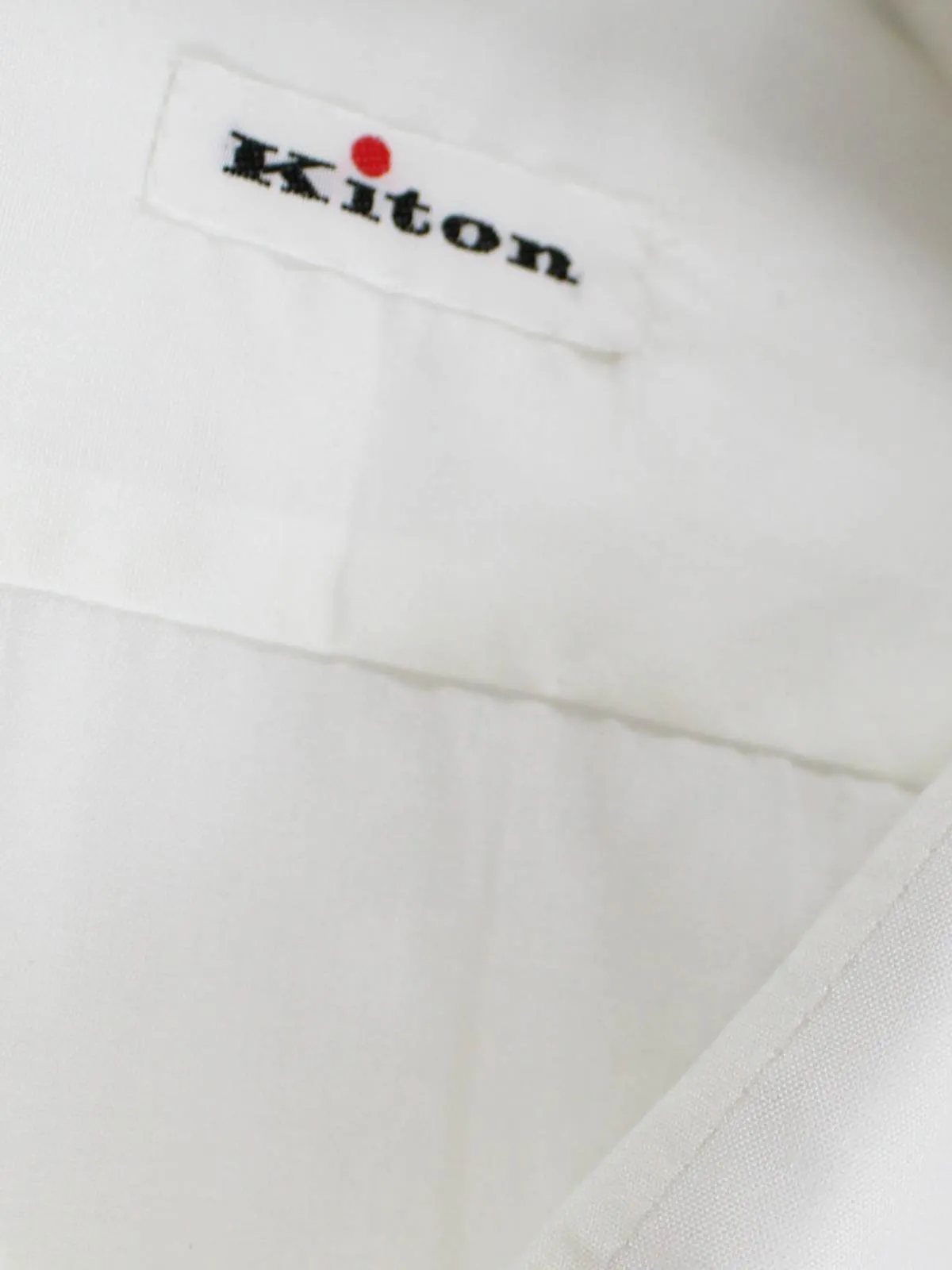 Kiton Dress Shirt White Spread Collar 41 - 16