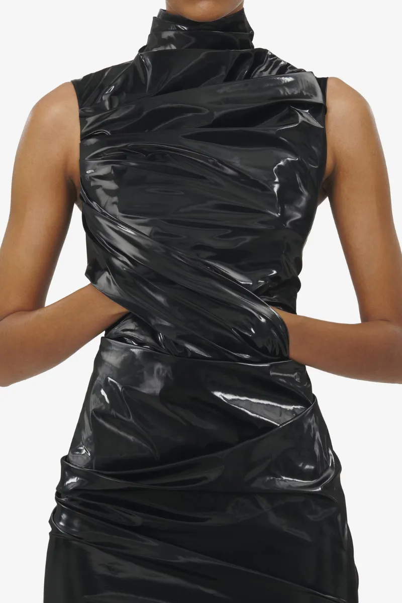 Laminated Jersey Dress