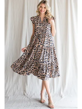 Leopard Print Midi Dress