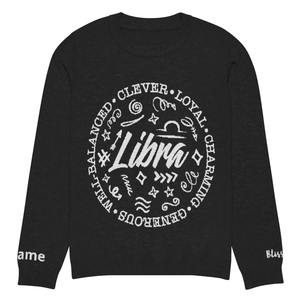 Libra Zodiac Personalized Knit Sweater