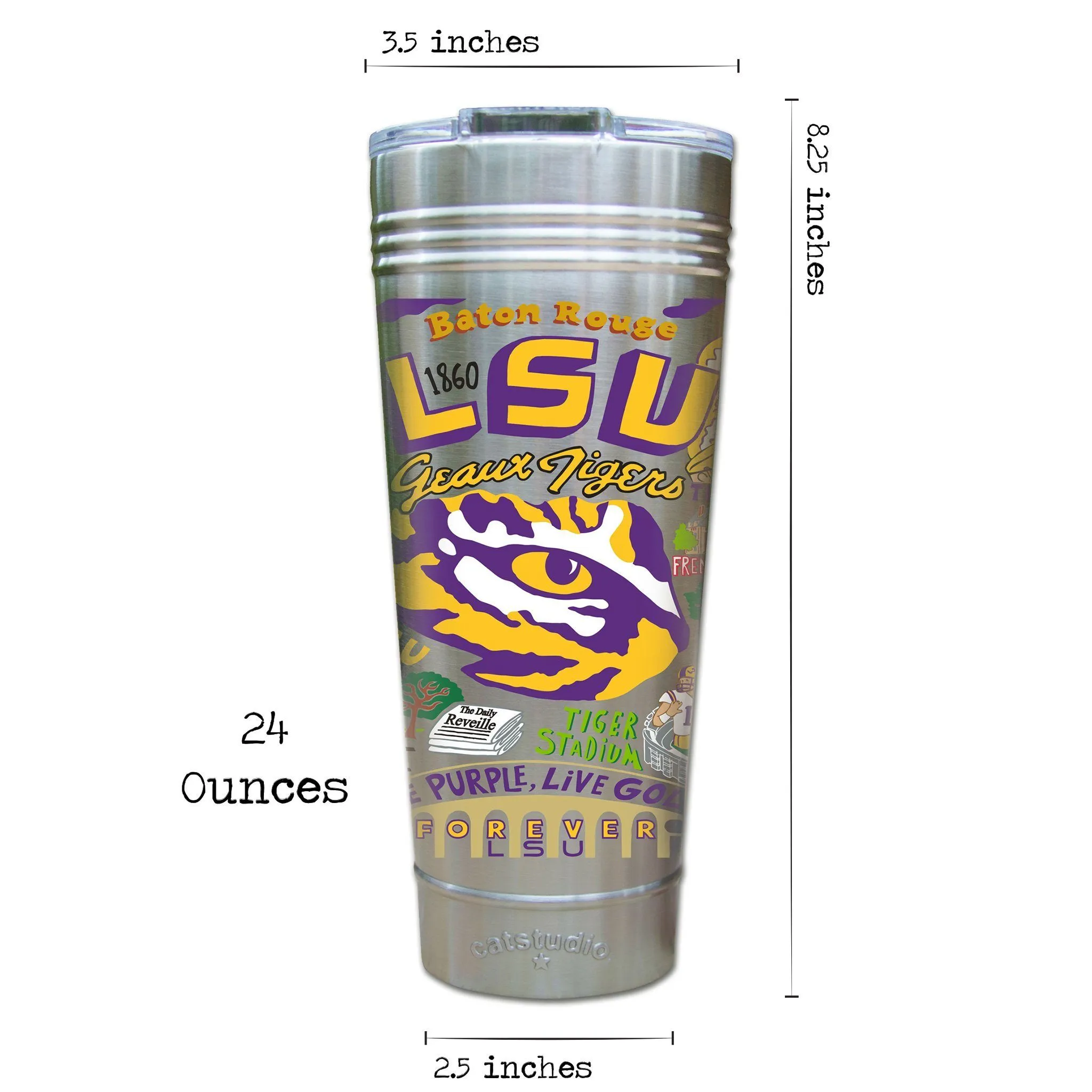 Louisiana State University (LSU) Collegiate Thermal Tumbler