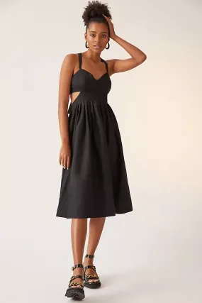 Lowry Black Bow-Back Midi Dress