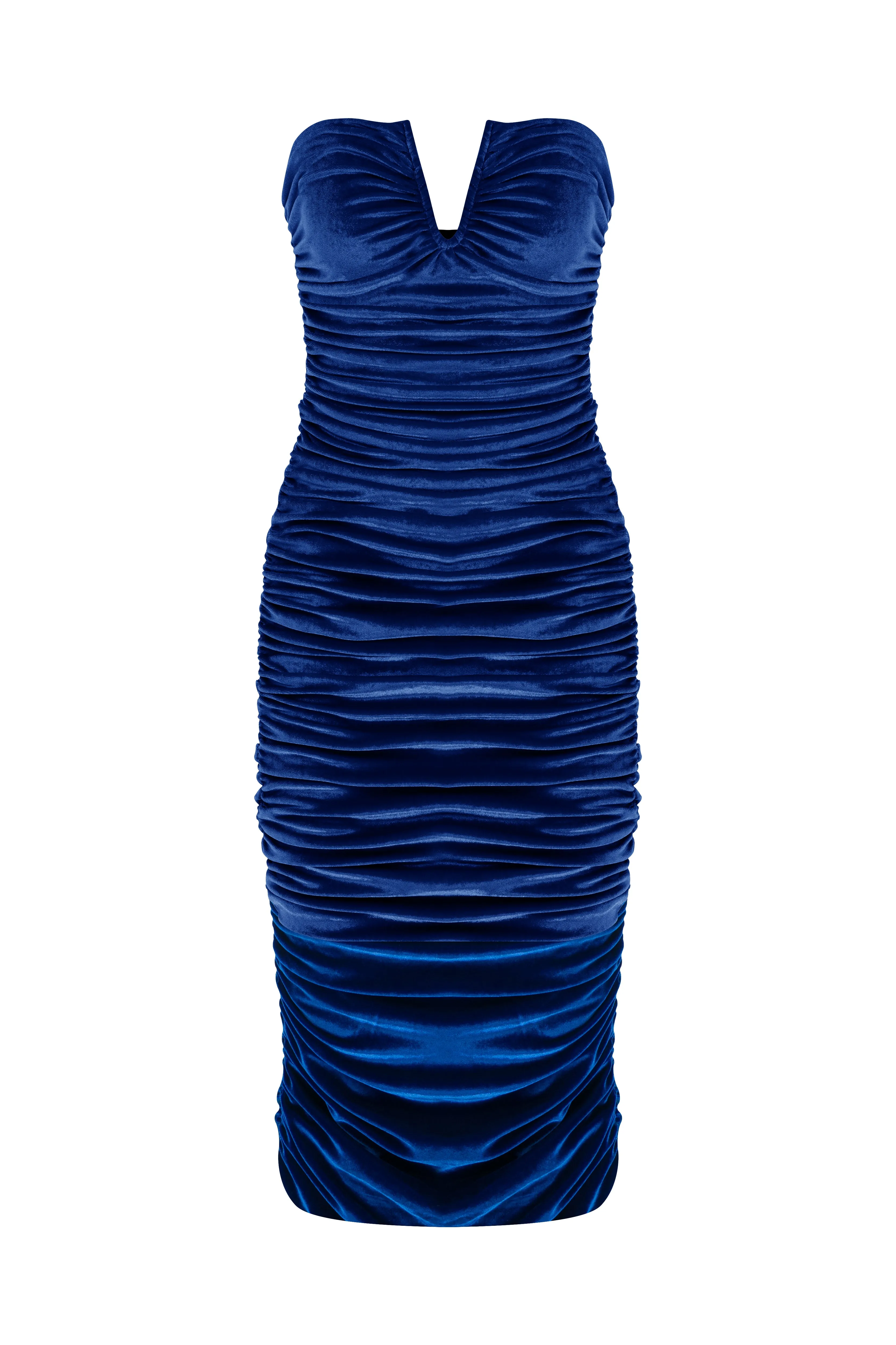 Luce Velvet Midi Dress in Bleu