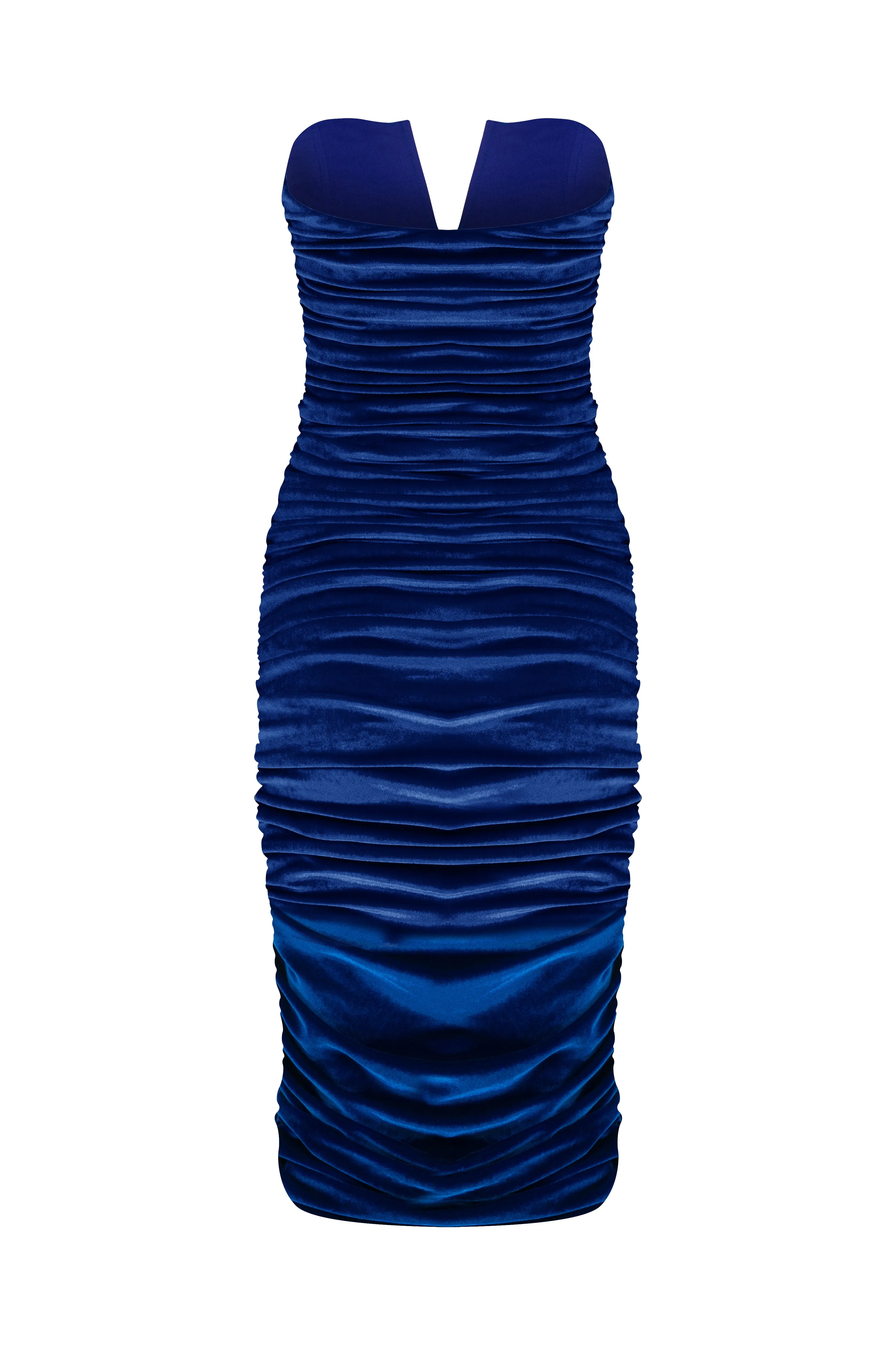 Luce Velvet Midi Dress in Bleu